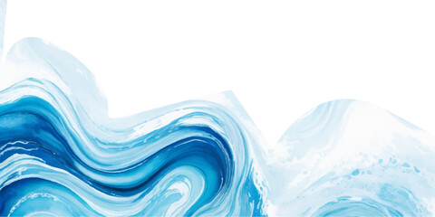 abstract soft blue and white abstract water color ocean wave texture background .Fluid blue ocean wave layer Tsunami wave background in flat cartoon style. Big blue tropical water splash.	