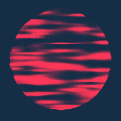 Fototapete - Halftone background. Abstract illustration of round particles. The dots form shapeless images. Vector graphics.