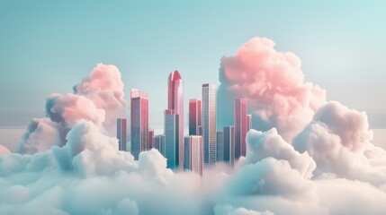 Poster - Transform your photography with surreal compositions of cloud-based data centers, where digital pathways weave through misty skies.