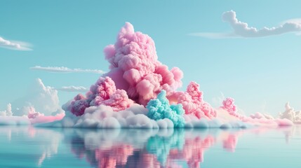 Poster - Discover the artistry of cloud computing through surreal scenes where cloud icons and graphics merge with fantastical cloudscapes.