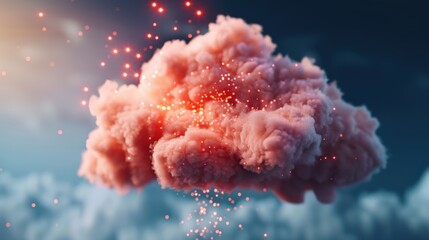 Poster - Create captivating images of AI and big data with surreal cloud formations transforming into intricate, glowing algorithms.