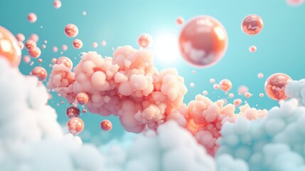 Poster - Transform your photography with surreal compositions of cloud applications visualized as glowing, interconnected orbs in the sky.