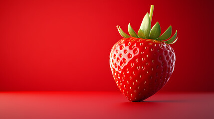 Isolated display of red strawberry