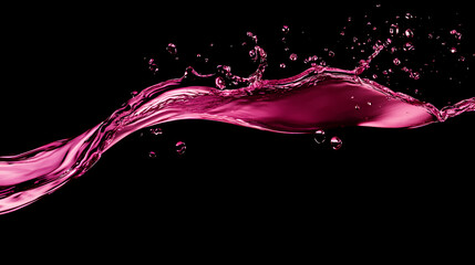 Dynamic splash of red wine liquid