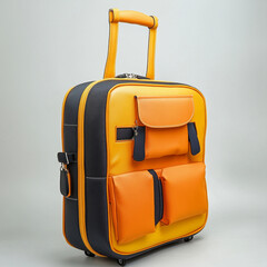 soft luggage, tone colors, pockets on the front face