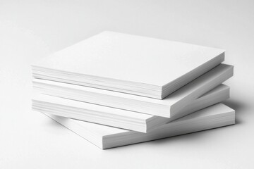 Blank A4 Stacked Paper Mockup isolated created with Generative AI