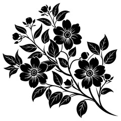 Wall Mural - floral branch silhouette vector art