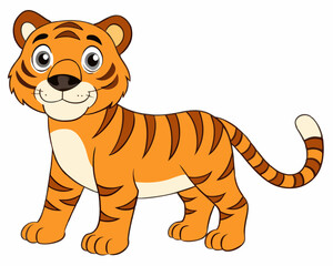 Wall Mural - tiger cartoon vector illustration on a white background