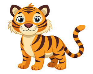 Wall Mural - tiger cartoon vector illustration on a white background