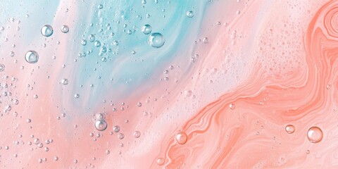 Poster - Abstract pastel marble texture with bubble foam elements evoking a summer beach atmosphere
