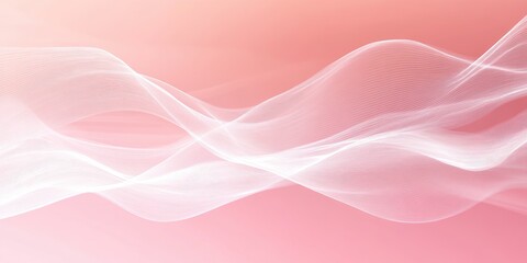 Poster - Abstract design featuring white lines on a soft pink gradient background