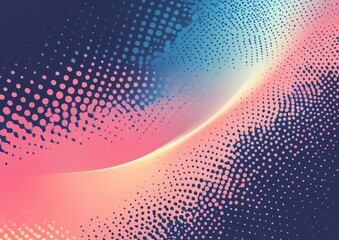 Poster - Halftone dots in a dynamic speed line arrangement 2D cartoon illustration featuring a technology logo Design element showcasing an abstract geometric shape