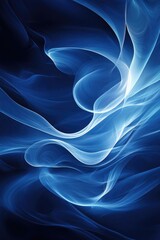 Aufkleber - Dark blue abstract background featuring fractal waves ideal for card designs and various artwork applications