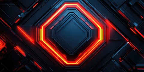 Poster - Abstract pentagon design on a dark background