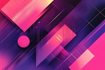 Poster - Elegant abstract geometric background featuring fashionable pink and purple hues