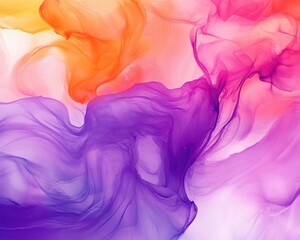 Poster - Vibrant abstract motion effect background illustration showcasing a blend of orange pink purple and fuchsia with a fluid watercolor like aesthetic for your graphic design needs