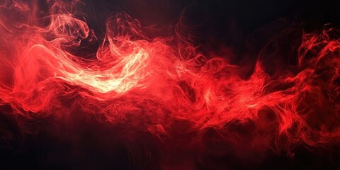Poster - Luminous red hues contrasting against a black background for creative design purposes