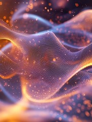 Poster - Fantasy 3D rendered abstract background featuring intricate twisted particles detailed lines and glowing elements ideal for technology or business themes