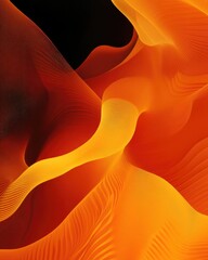 Aufkleber - Dark orange abstract digital background featuring creative curved lines Illustration