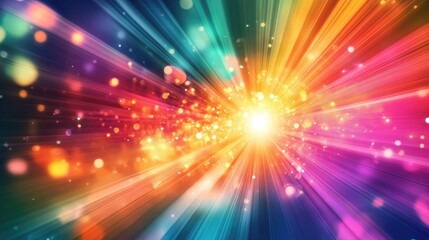 Poster - radial blur effects create a 3d glowing background with vibrant rays