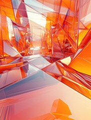 Poster - Abstract geometric high tech background with a fantasy 3D render