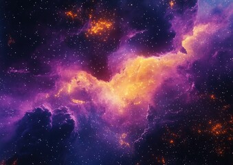 Vibrant large nebula illuminated by stars Cosmic backdrop digital illustration three dimensional artwork