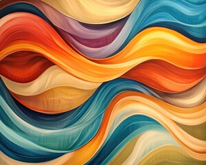 Poster - Vibrant waves and flowing lines create an abstract backdrop filled with rich colors