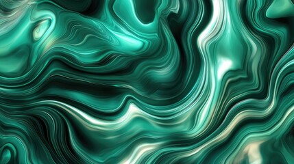 Poster - Abstract digital background featuring creative curved lines with a malachite motif Illustration
