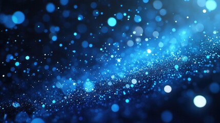 Poster - futuristic sci fi backdrop featuring luminous blue particles suspended in the air creating a vibrant