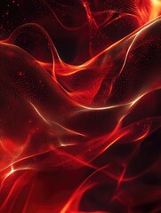 Poster - Abstract red fractal light background in a 3D rendering style