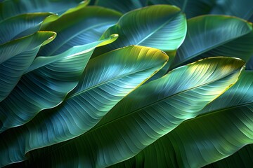 Lush Green Tropical Banana Leaves - Nature Photography for Posters, Prints, and Backgrounds