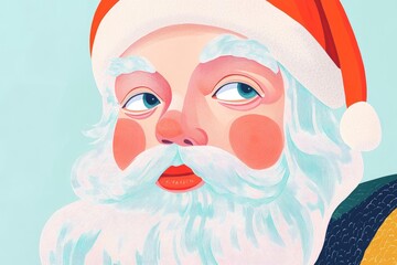 Illustration of a Santa Claus head for coloring fun