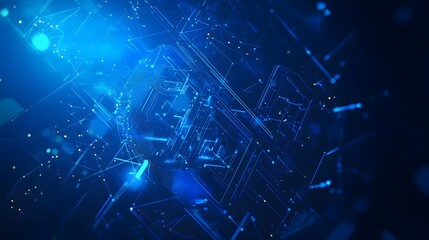 blue geometric shape abstract technology background. 