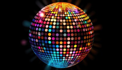 Poster - Dots colorful globe, abstract graphics. Image with clipping path