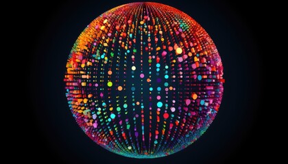 Poster - Dots colorful globe, abstract graphics. Image with clipping path