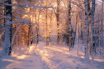 winter landscape with snow covered trees
