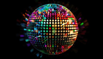 Fototapete - Dots colorful globe, abstract graphics. Image with clipping path