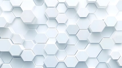Poster - Abstract White Hexagon Pattern Background