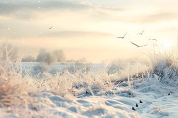 winter landscape with snow covered trees
