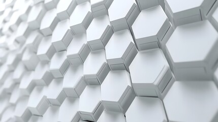 Poster - Abstract White Hexagon Pattern Background