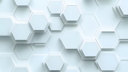 Poster - Abstract White Hexagonal Pattern Background
