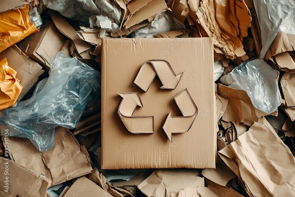 Cardboard Recycling Photo - Recycling Symbol, Cardboard Box, Waste ...