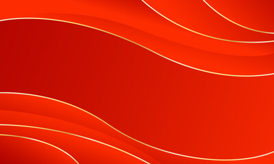 Wall Mural - Elegant red luxury background. Abstract wave dynamic wallpaper with gold lines. Template banner background for sales, ads, events, awards, web, pages and others