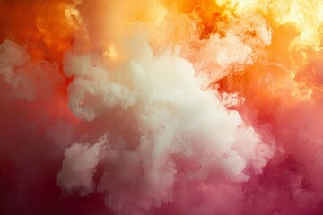 Wall Mural - Abstract Swirling Smoke with Orange, Pink, and White Hues