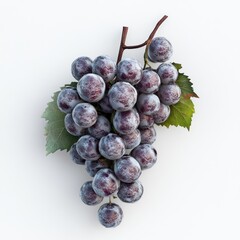 Wall Mural - A cluster of grapes with leaves, showcasing natural fruit.