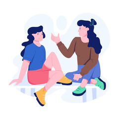 Wall Mural - A flat style illustration of friends gossip  