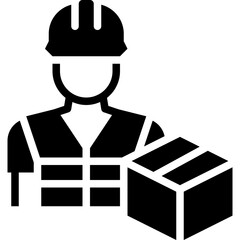 Canvas Print - warehouse staff solid icon