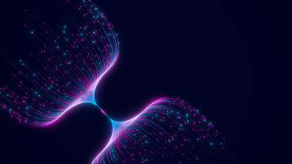 Poster - Big data artificial intelligence machine learning neural network flow complex information science innovation technology data analysis visualization cyberspace future. 3d rendering.