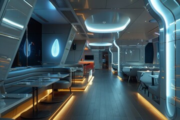 Futuristic Restaurant Interior Design