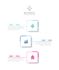 Fototapete - Vector infographic business presentation template with circular interconnection with 3 options.
